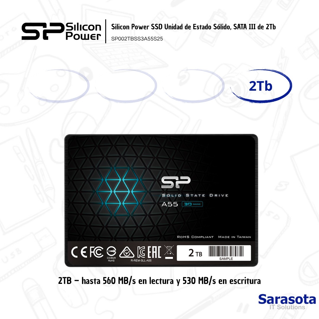accesorios para electronica - Silicon Power SSD 2Tb disco de Estado Sólido 2