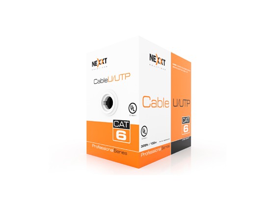 computadoras y laptops - ROLLO DE CABLE UTP NEXXT, CAT6, 328 PIES, GRIS (AB356NXT21) 0