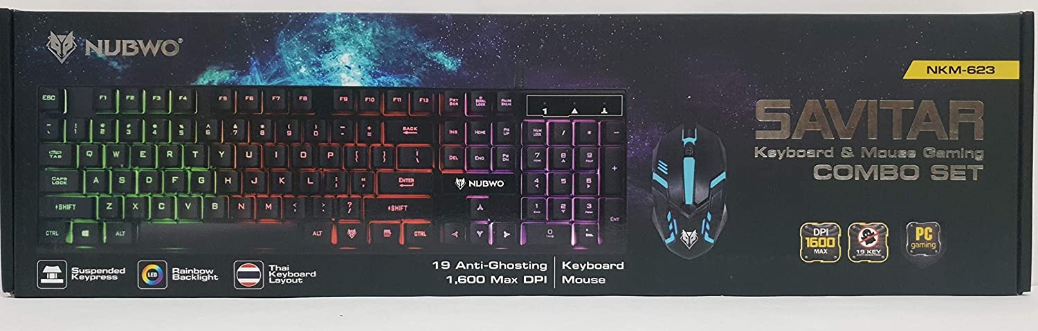 accesorios para electronica - Teclado y mouse NUBWO NKM-623 SAVITAR luces rgb gamer gaming 3
