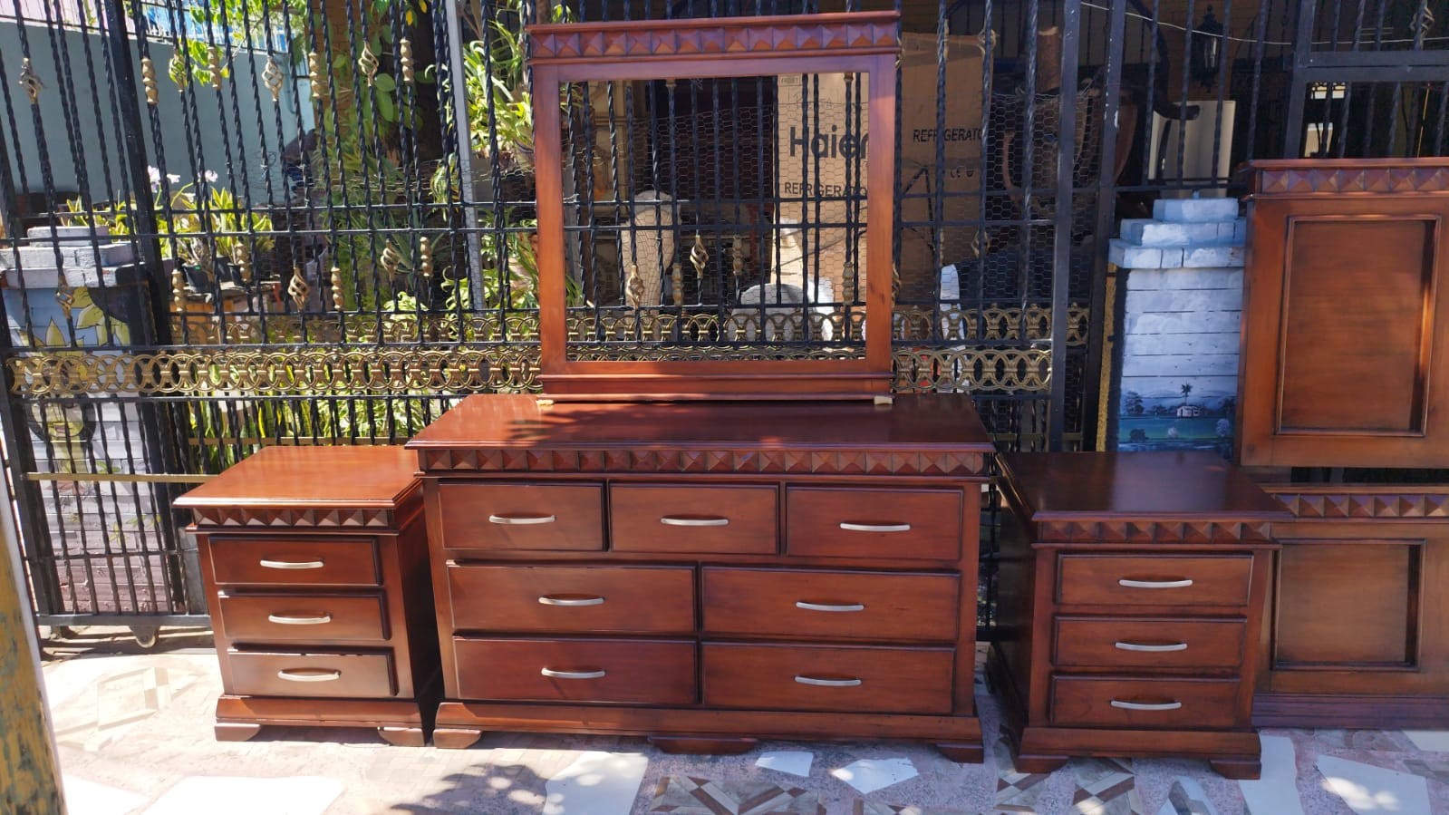 muebles y colchones - juego de habitacion queen caoba 0