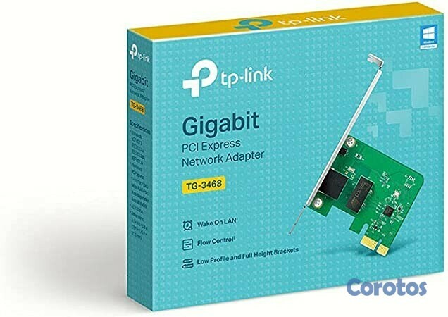 computadoras y laptops - TARJETA DE RED PCI-E GIGABIT ETHERNET TP-LINK TG-3468. WAKE-ON-LAN, LOW PROFILE 1