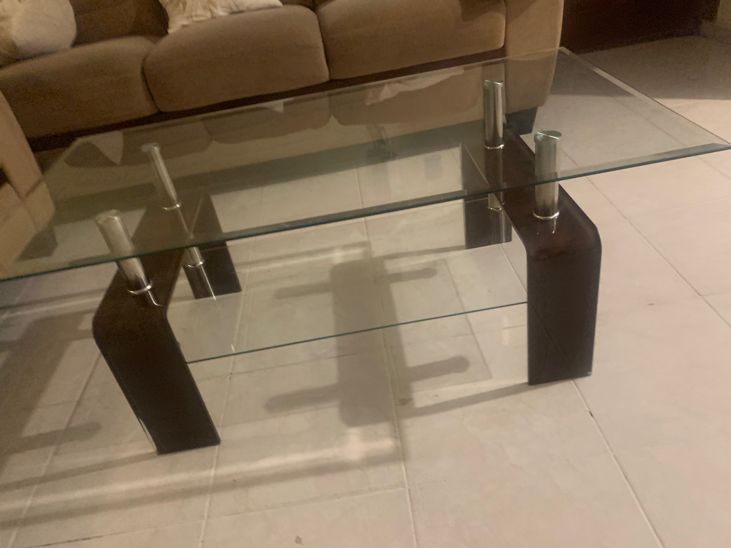 decoración y accesorios - Mesa de muebles en cristal como nueva 0
