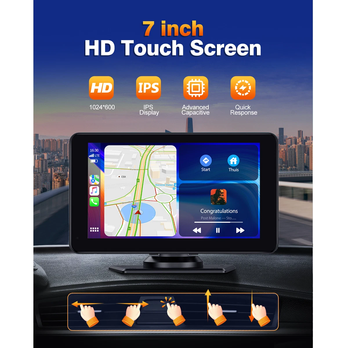 accesorios para electronica - Pantalla inalámbrica portátil para moto o auto 2
