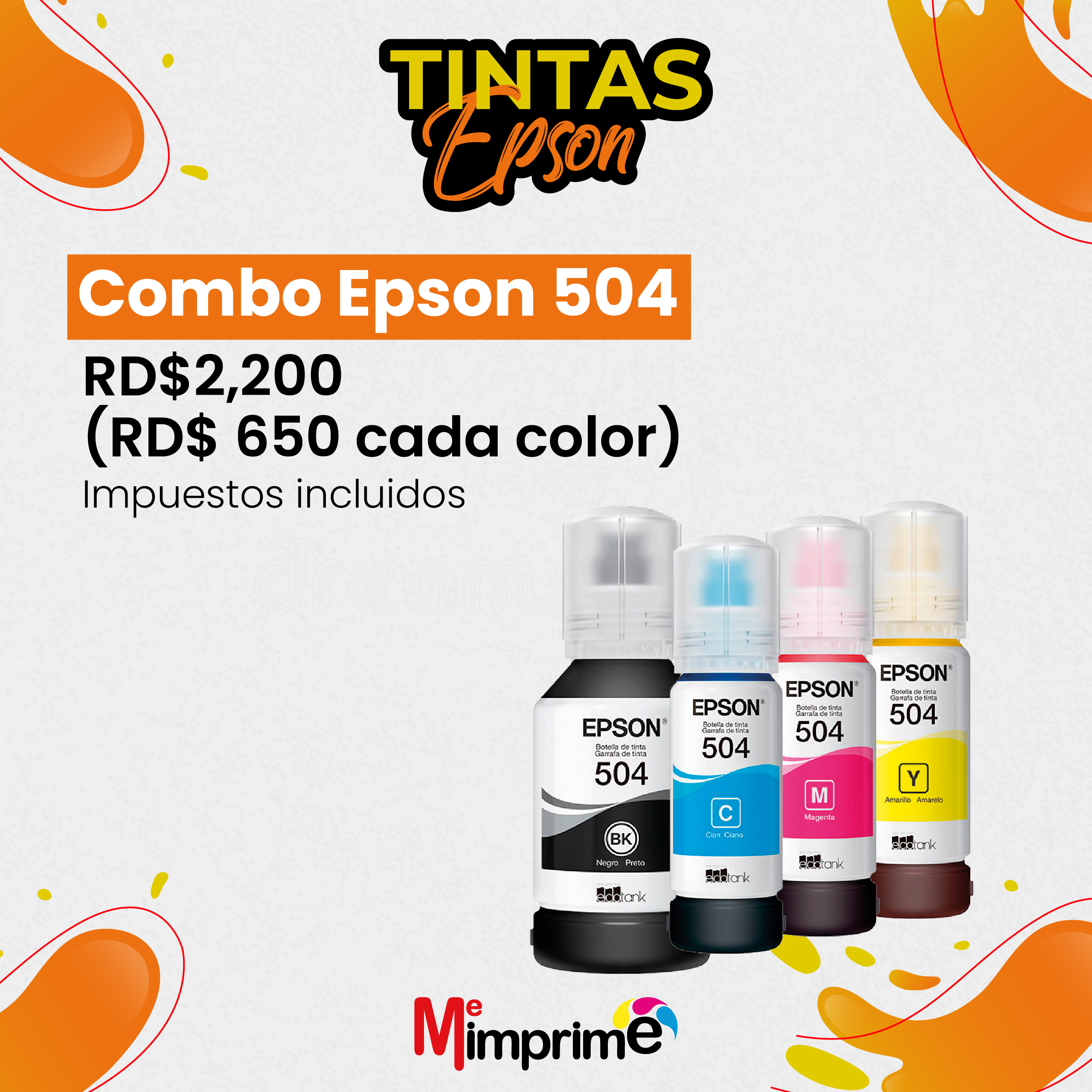 impresoras y scanners - Combo de Tinta Epson 504
