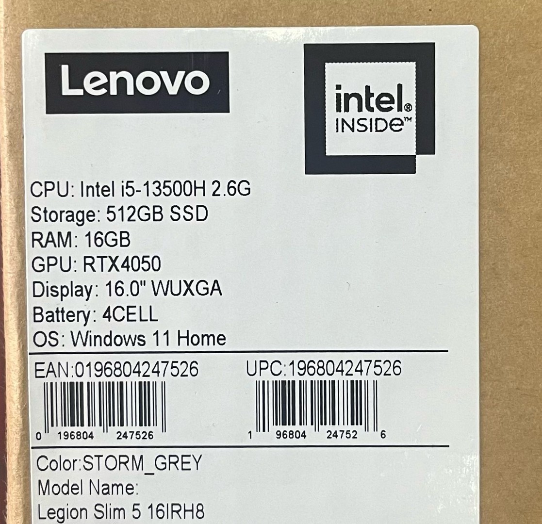 computadoras y laptops - LENOVO LEGION SLIM 5 i5-13TH GEN/512GB SSD/16GB RAM/RTX4050/16-INCH SELLADA  1