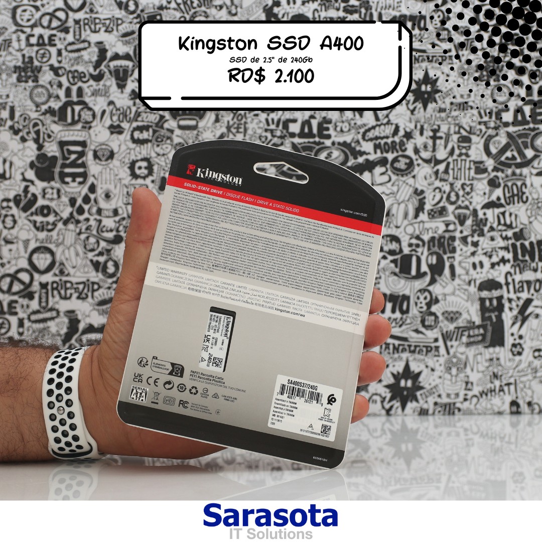 computadoras y laptops - SSD de 240Gb marca Kingston Serie A400 (Somos Sarasota) 1