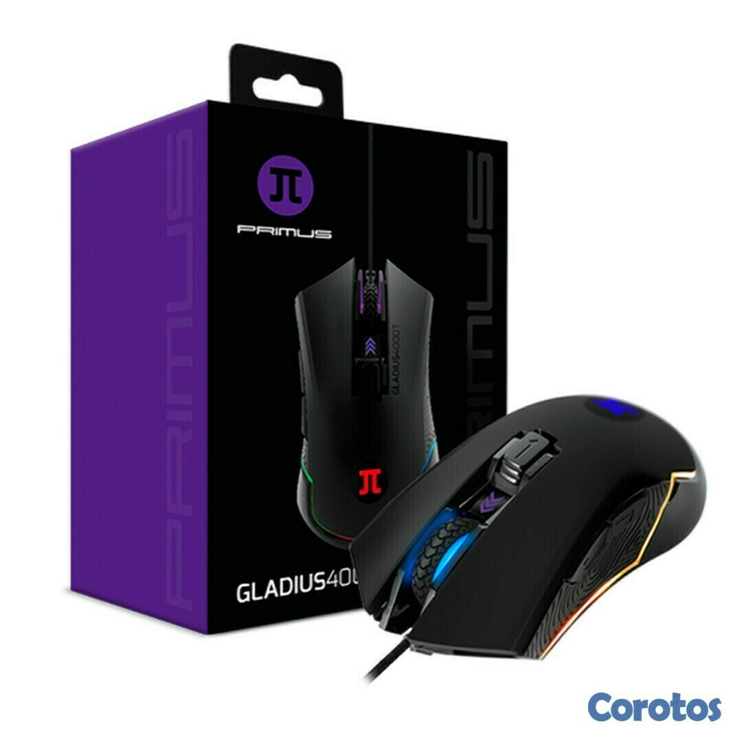 computadoras y laptops - MOUSE PRIMUS PMO-101, GAMING GLADIUS 4000T, OPTICO USB, 6 BOTONES, VELOCIDAD 