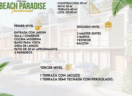 casas vacacionales y villas - VENTA DE Villas Townhouse en vista cana punta cana  7