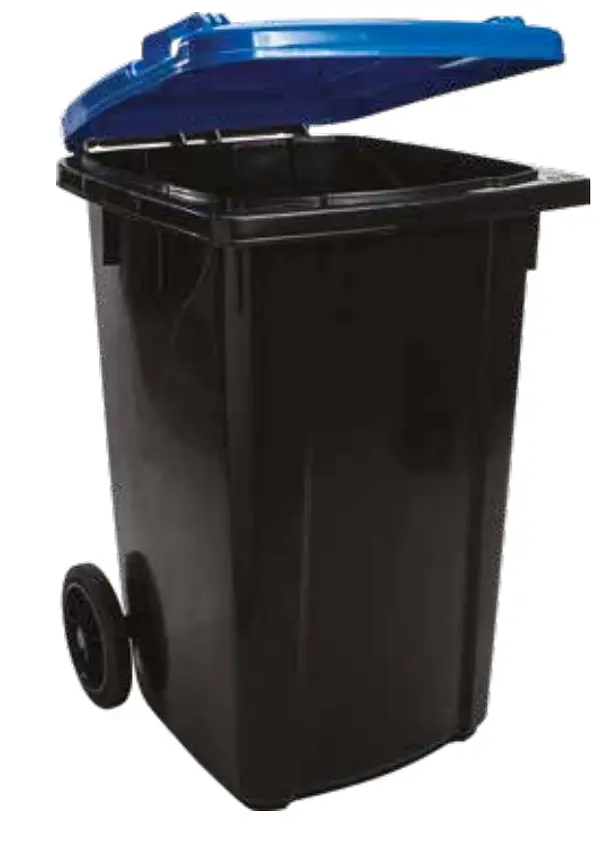 herramientas, jardines y exterior - Zafacón 240 LITROS Con Ruedas Negro Contenedor de basura papelera GRANDE  1