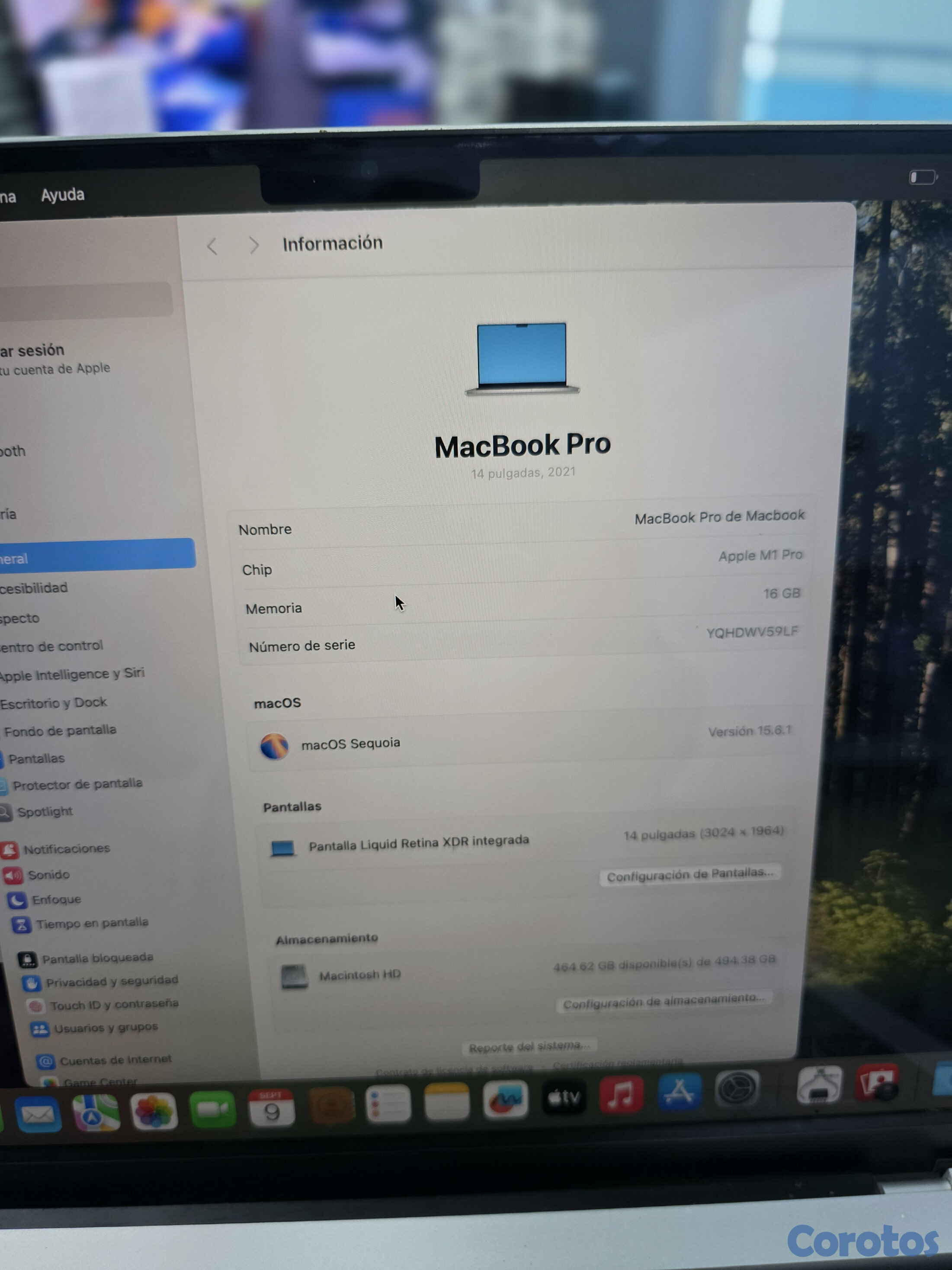 computadoras y laptops - Macbook Pro 2021 14" chip M1 Pro 512gb 16gb ram 3