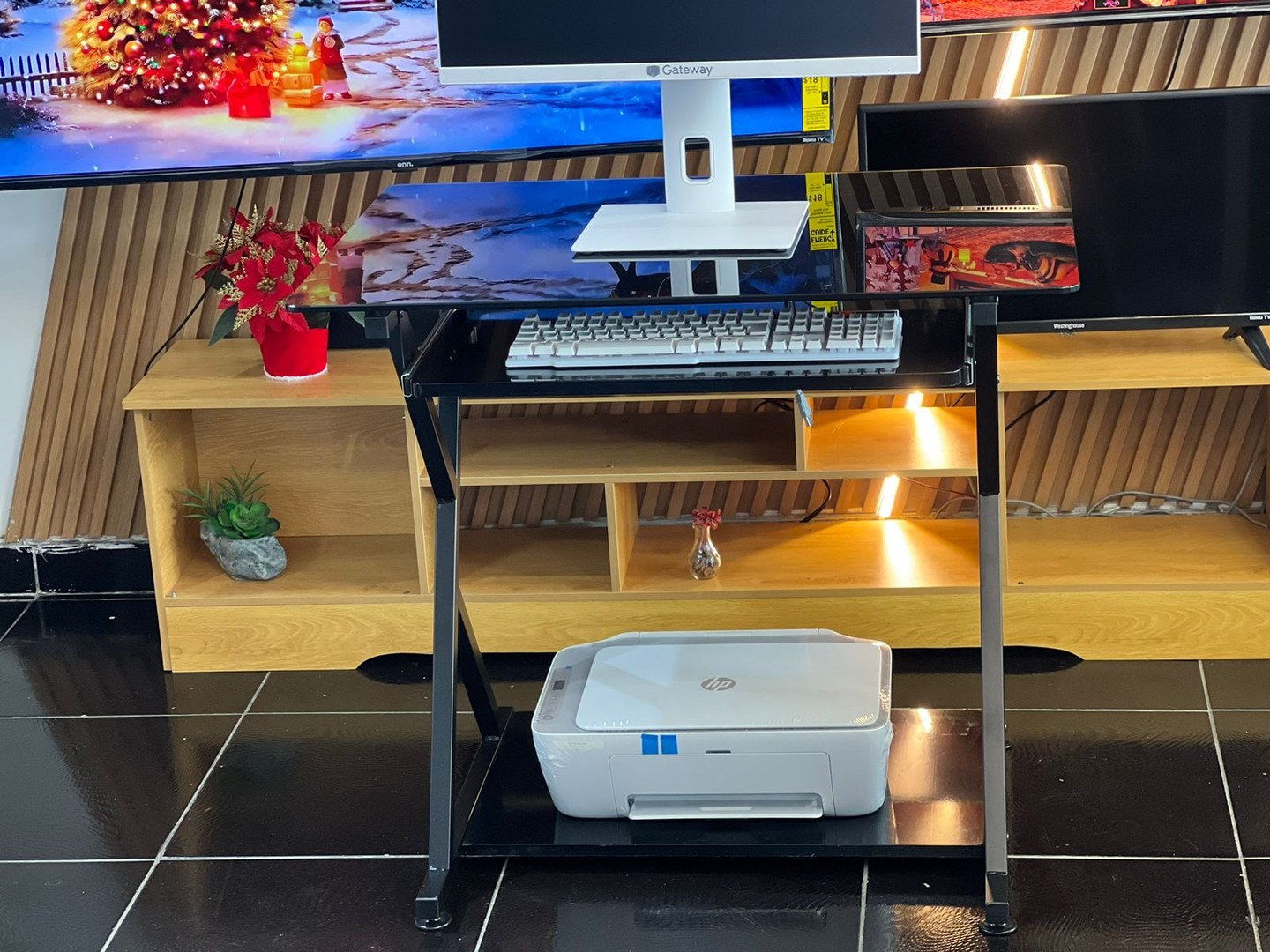 muebles y colchones - Para tu comodidad! Escritorio para computadora starken, con tope de cristal. 1