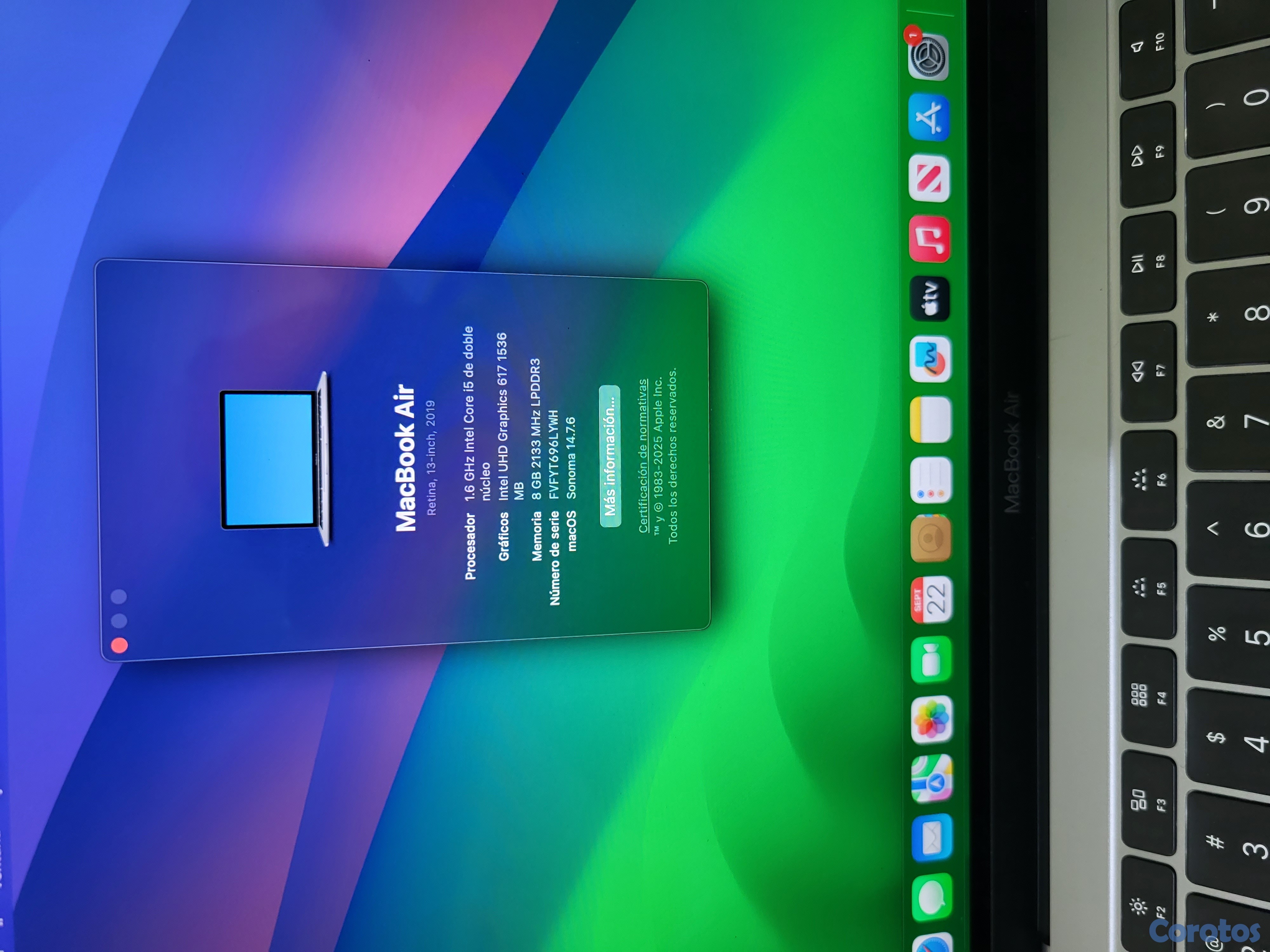 computadoras y laptops - Macbook Air i5 (2019) 256GB SSD  4