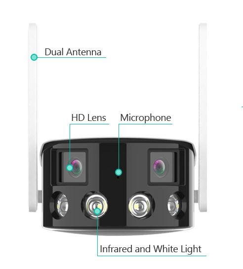 camaras y audio - Camara de seguridad wifi 180 grados con angulo de vision panoramica 3