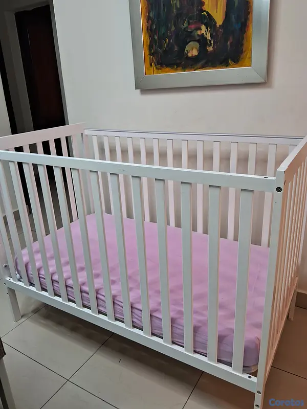 muebles - cuna en color blanco con poco uso,  9