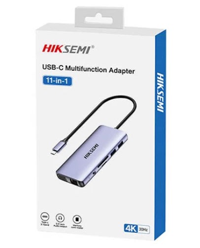 impresoras y scanners - ADAPTADOR HUB HIKSEMIN, USB– C,  11en 1  1 SALIDA HDMI (4K) , 2 SALIDA USB 2.0, 