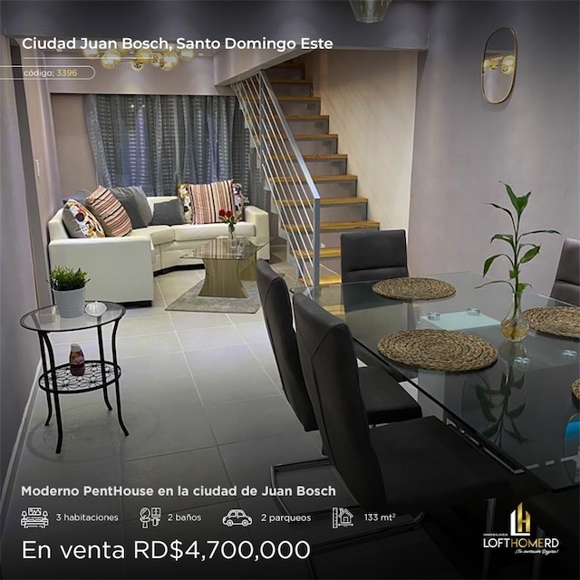 apartamentos - Venta de penthouse de 3 niveles en la ciudad Juan Bosh Santo Domingo este  0