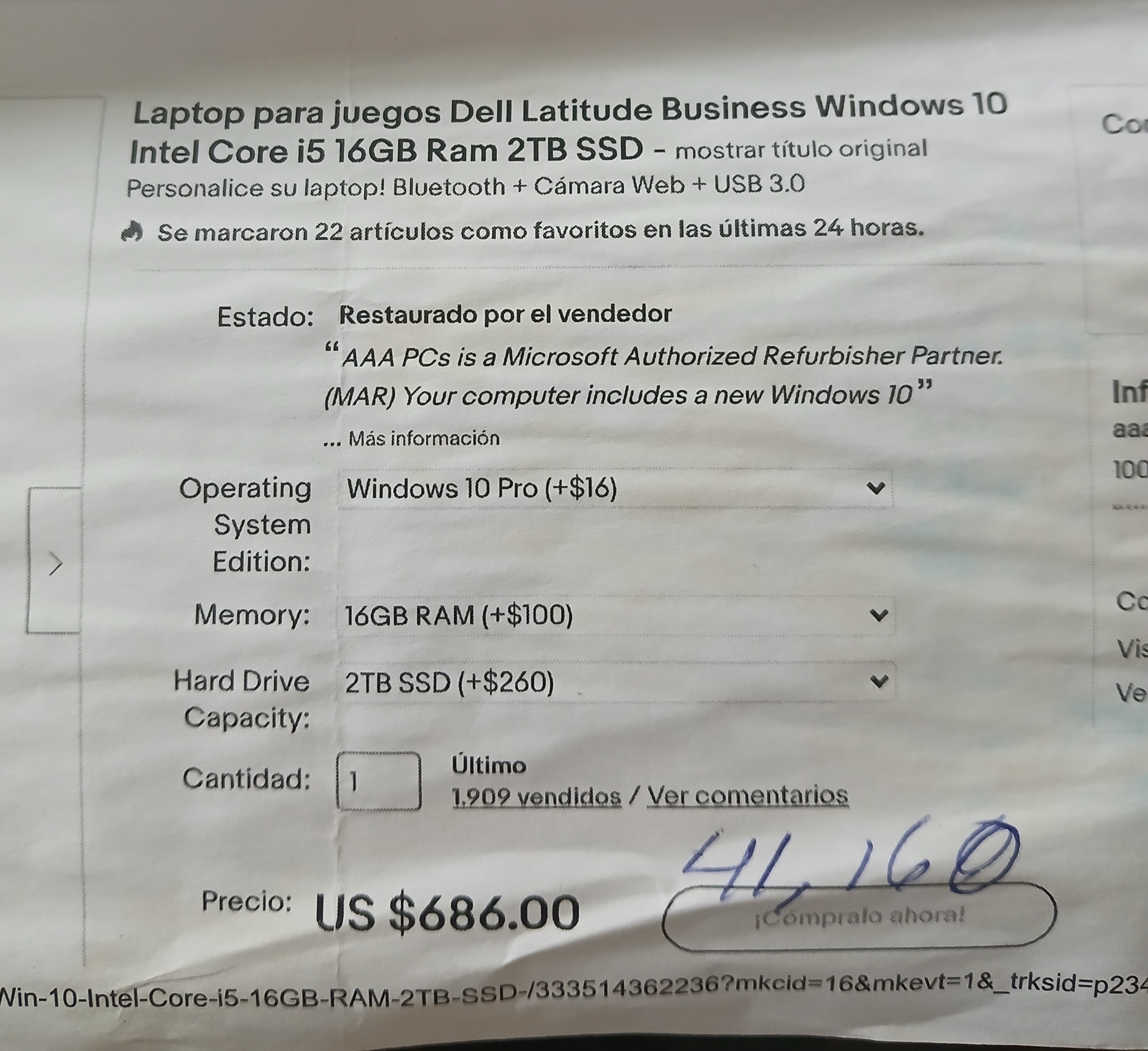 computadoras y laptops - Laptop Gaming Dell Latitude E5450 dañada – prende pero no arranca (2TB)
 2