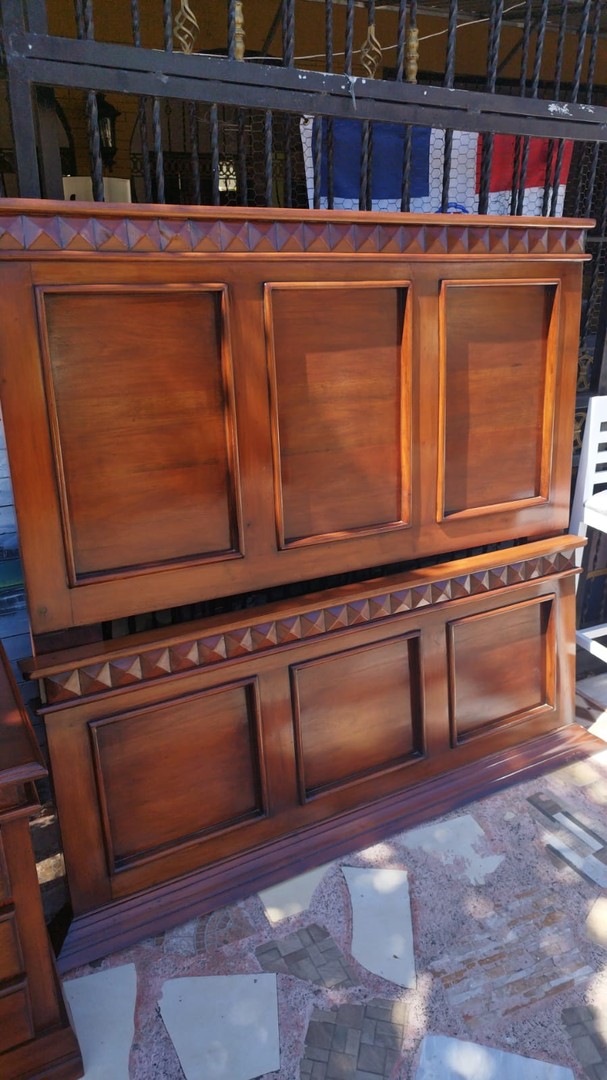 muebles y colchones - juego de habitacion queen caoba 1