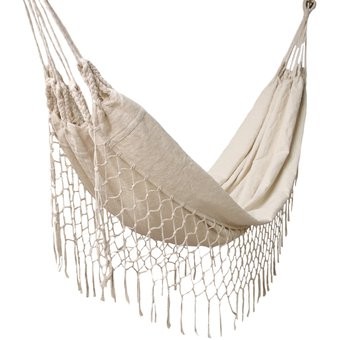 herramientas, jardines y exterior - Hamaca de algodon con flecos tejida boho chic bohemia 1