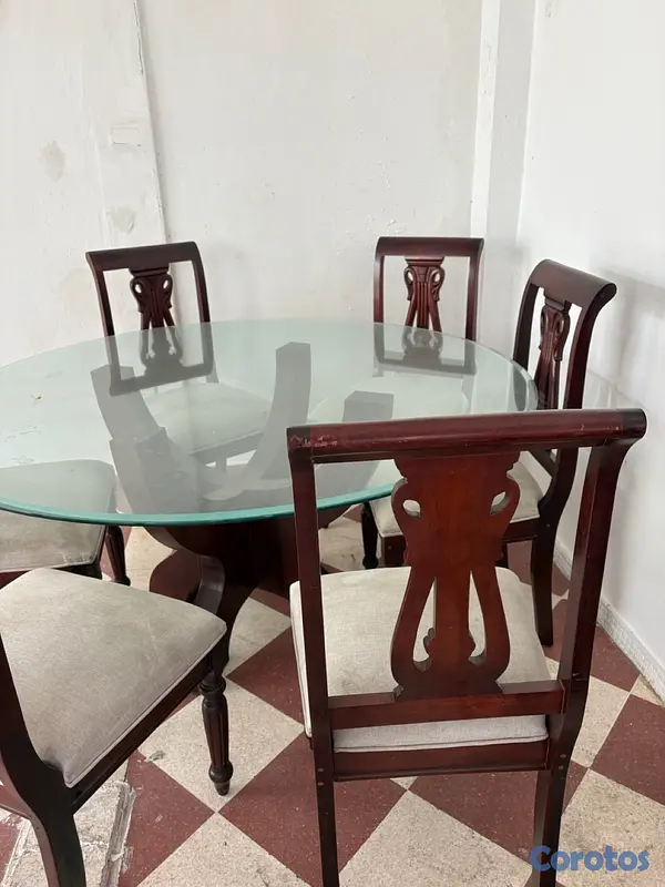 muebles y colchones - Juego de comedor en caoba 3