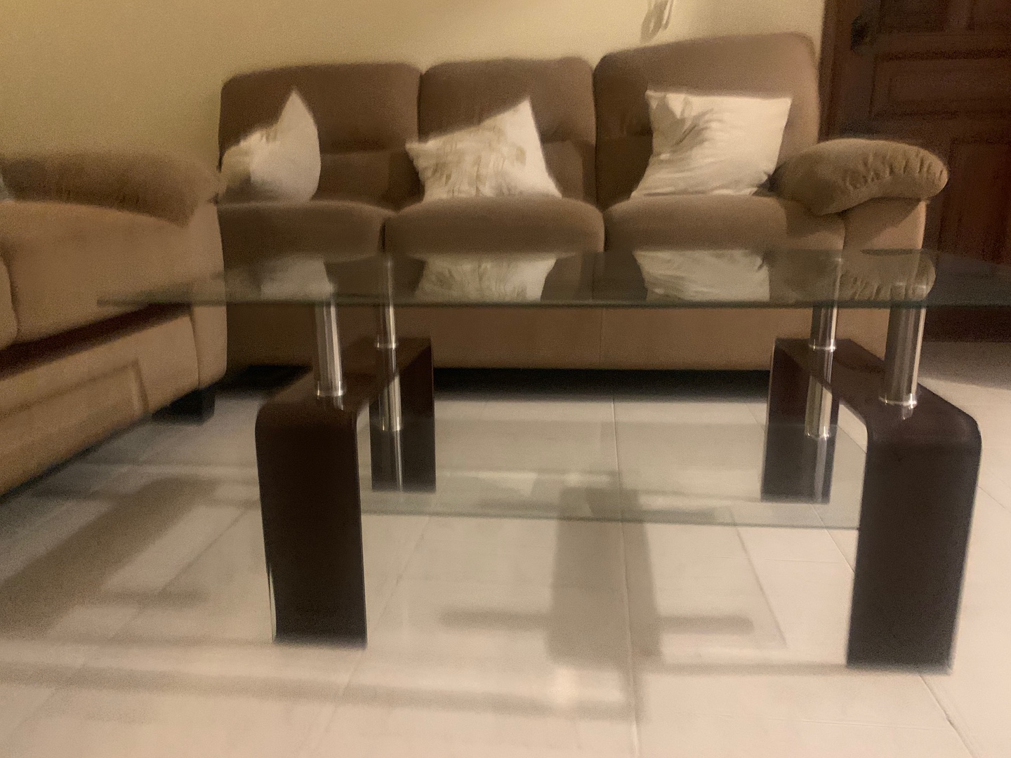 decoración y accesorios - Mesa de muebles en cristal como nueva 1