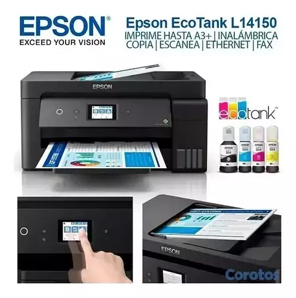 impresoras y scanners - MULTIFUNCIONAL EPSON  IMPRESION 13X19 CON BOTELLA DE TINTA DE FABRICA,L14150 3