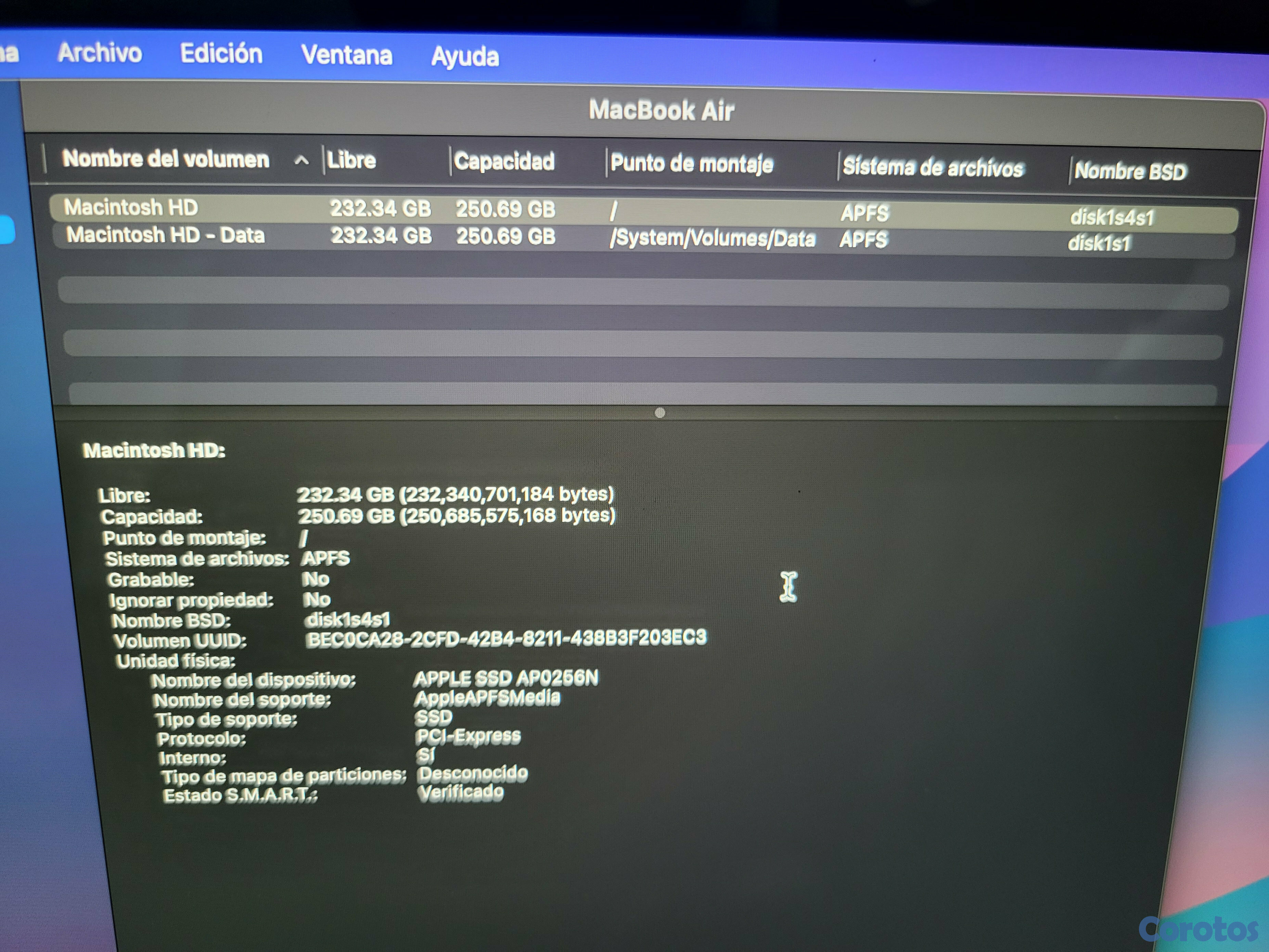 computadoras y laptops - Macbook Air i5 (2019) 256GB SSD  5
