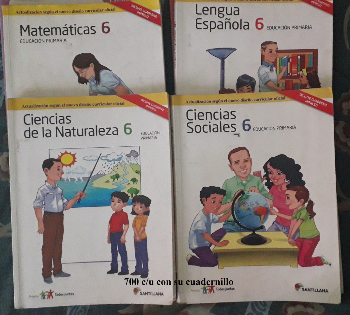 libros y revistas - Libros 6 primaria,  Santillana. Artistica, caligrafia, ingles, frances