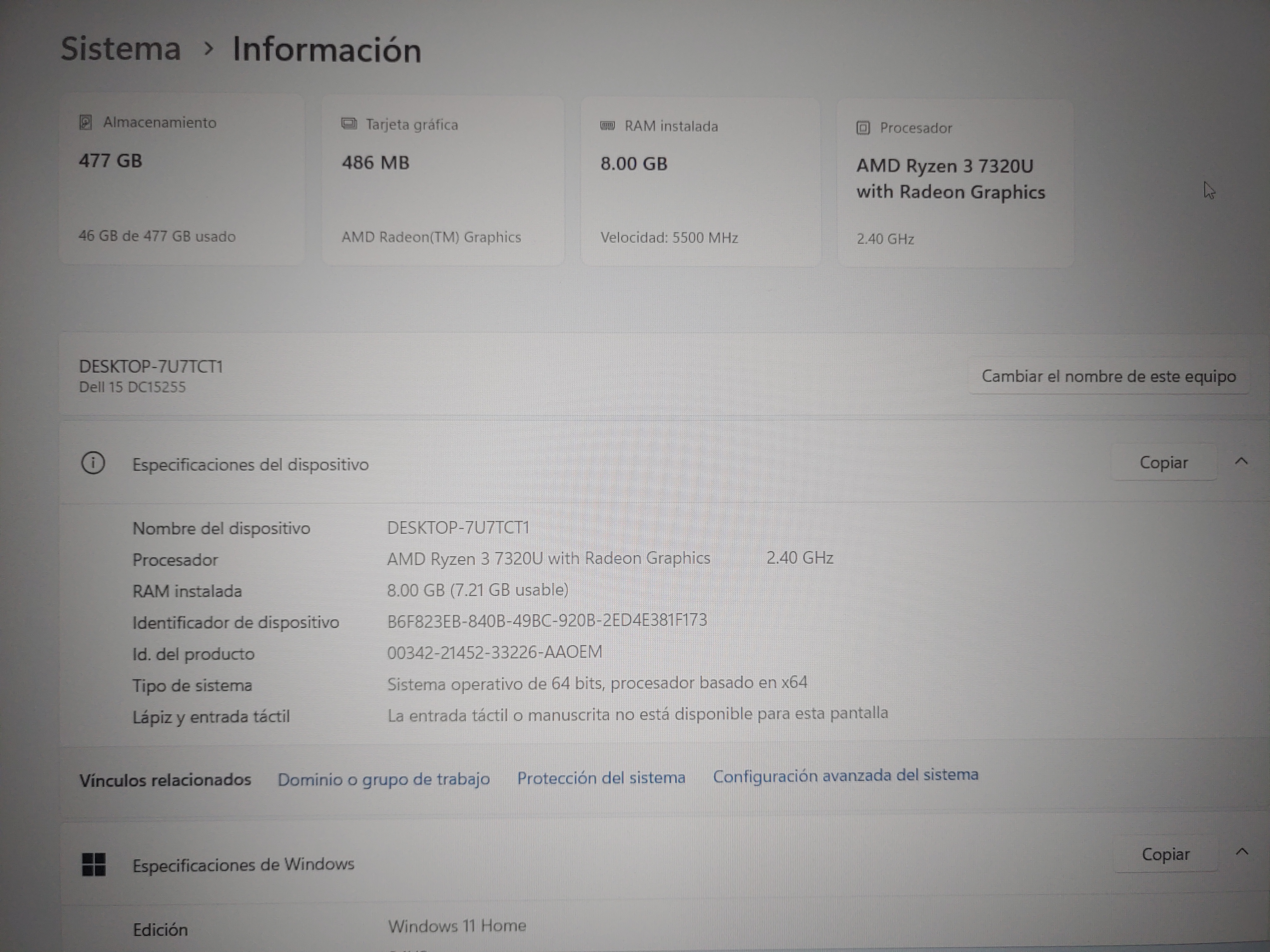 computadoras y laptops - Laptop Dell, nueva en caja, 8GB ram, 500GB  7