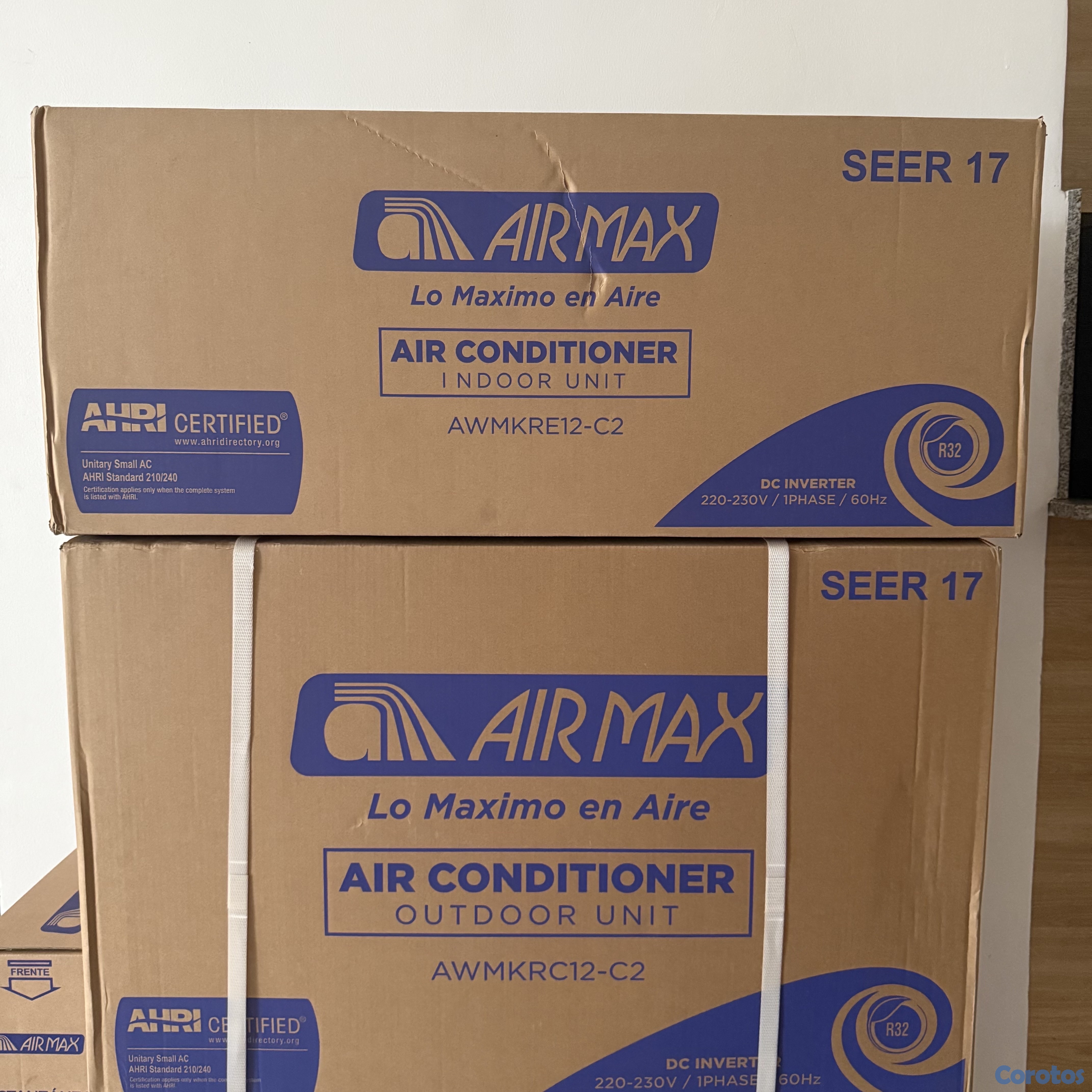 accesorios para electronica - Aire Acondicionado 220V Air Max 12BTU Eficiencia 17 WiFi Inverter