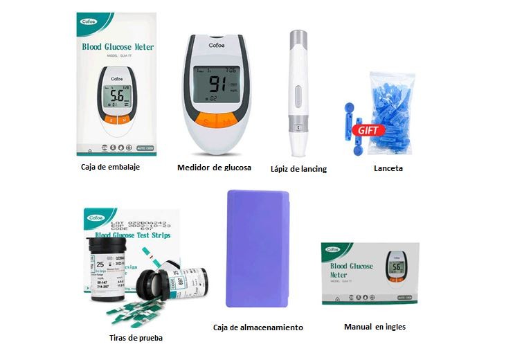 salud y belleza - Medidor de la glucosa + Kit de lápiz de lancet, lanceta y agujas de ex 3