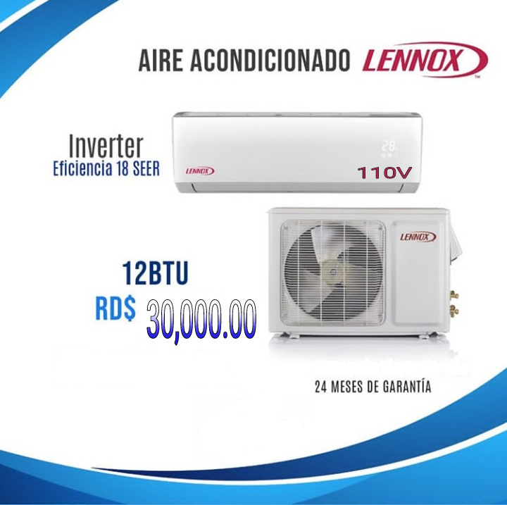 aires acondicionados y abanicos - Aire acondicionado Lennox INVERTER 12 kbtu Eficiencia18/110v