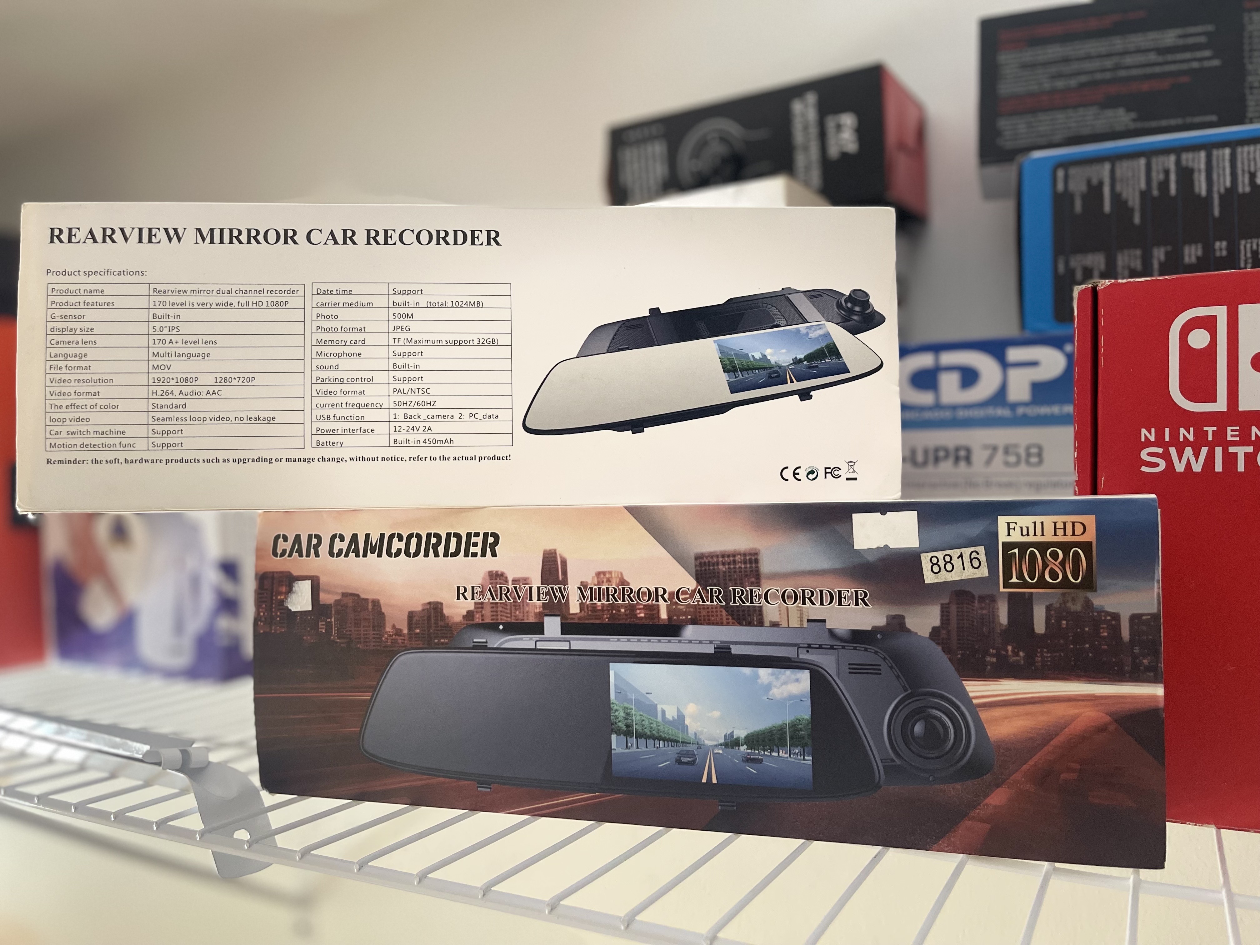 accesorios para vehiculos - Cámara trasera en Retrovisor Universal  1