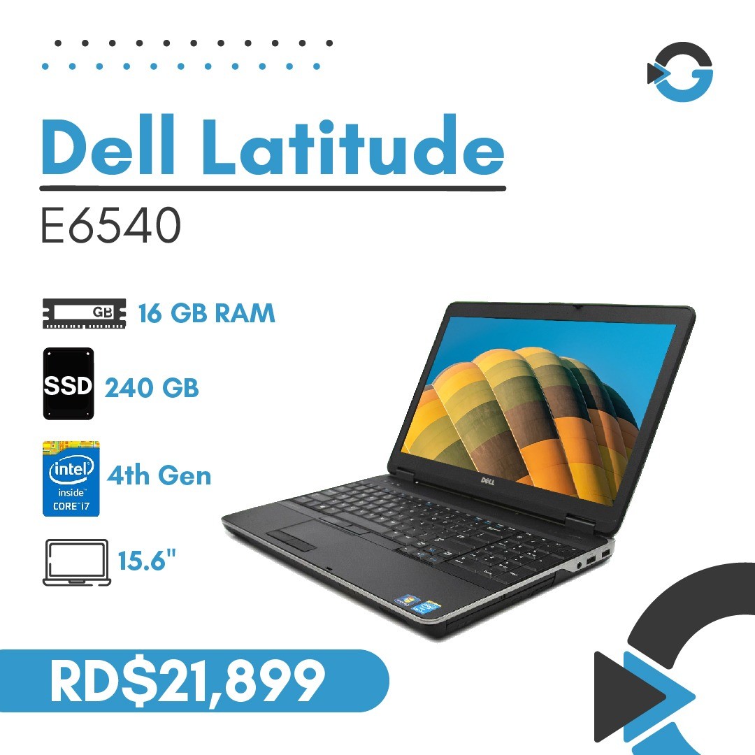 computadoras y laptops - Laptop Dell Latitude E6540 Core i7 240GB SSD 8GB RAM (Mouse, Mochila,Cámara Web
