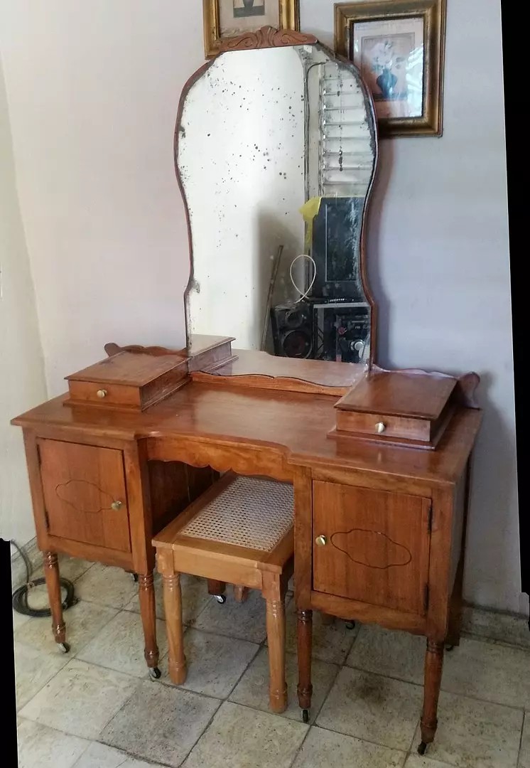 muebles y colchones - Tocador antiguo en roble antigüedad 