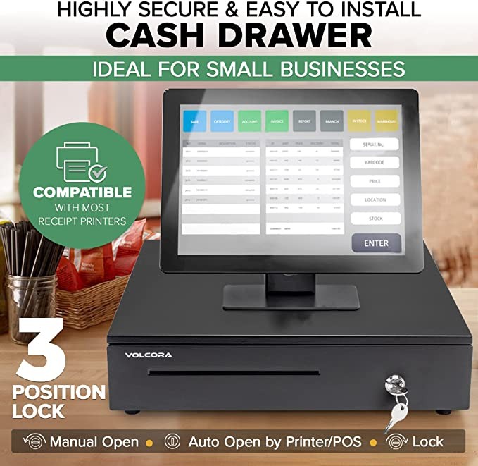 accesorios para electronica - Caja registradora, de dinero, para sistema de ventas, 5 billetes cash drawer 1