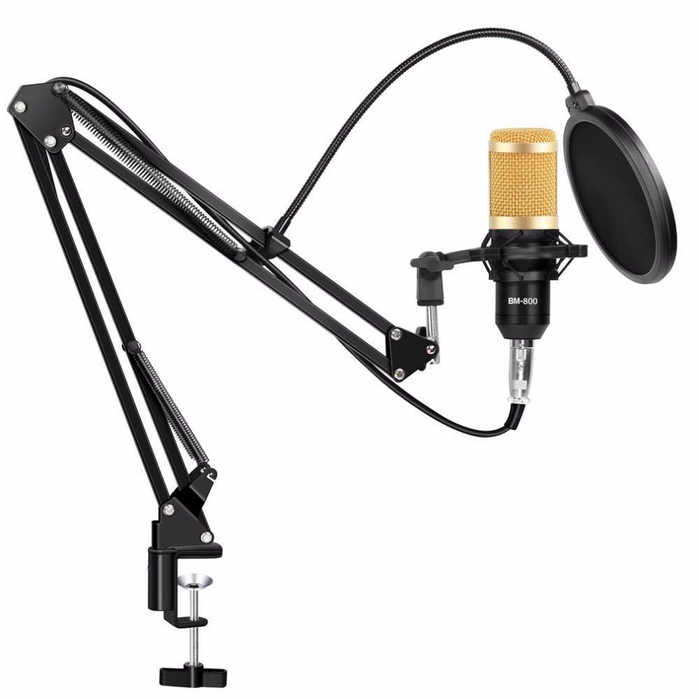 accesorios para electronica - Kit de microfono condensador bm-800+ Power phanthom 48v 3