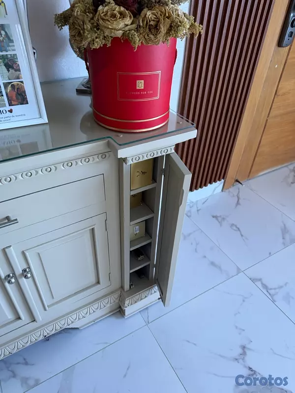 decoración y accesorios - credenza en caoba laqueada de veige o crema 4