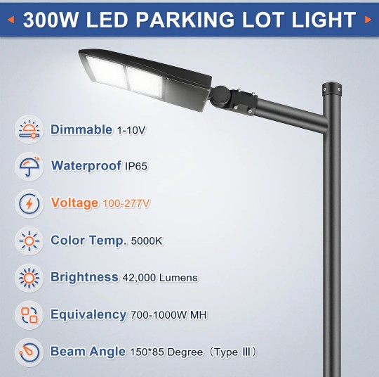 construccion e industrial - 300W LUZ LED IDEAL PARA ZONAS AMPLÍAS Light-AC100~277V-42,000 Lumens-CCT 5000K 3