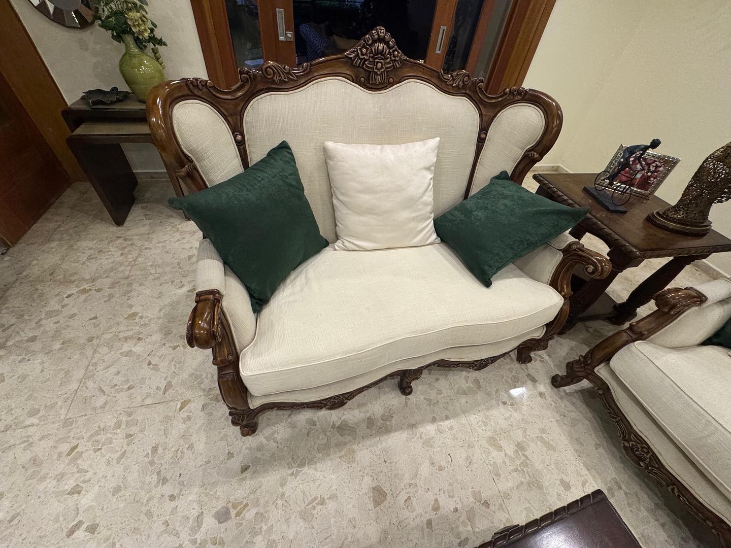 muebles y colchones - JUEGO DE MUEBLES PARA SALA EN CAOBA