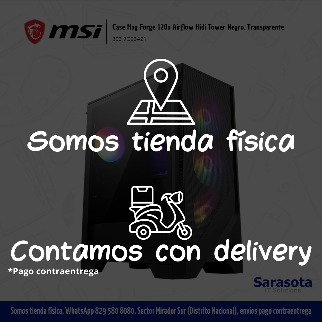 accesorios para electronica - Msi Case Mag Forge 120a Airflow Mid Tower ATX Vidrio templado 2