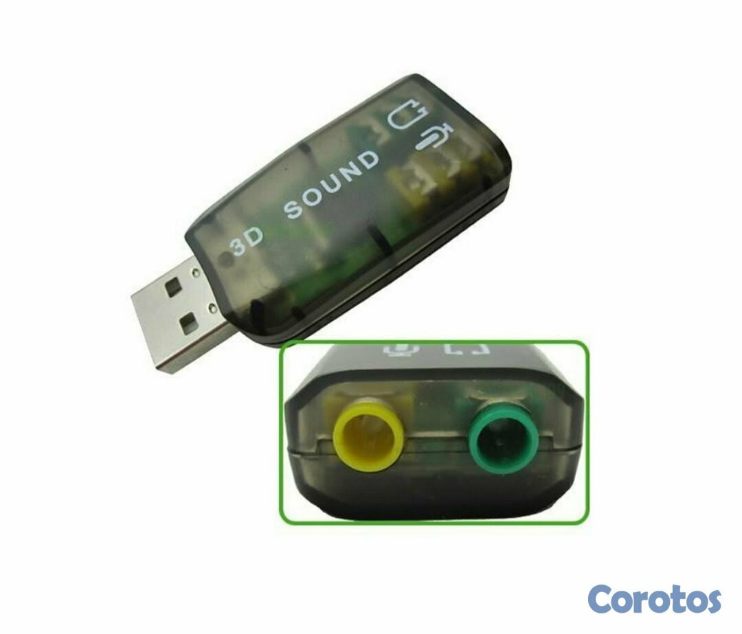 computadoras y laptops - ADAPTADOR DE SONIDO 5.1 AGILER, USB A 2 JACK 3.5"AUDIO PLUG (AGI-1130)  2