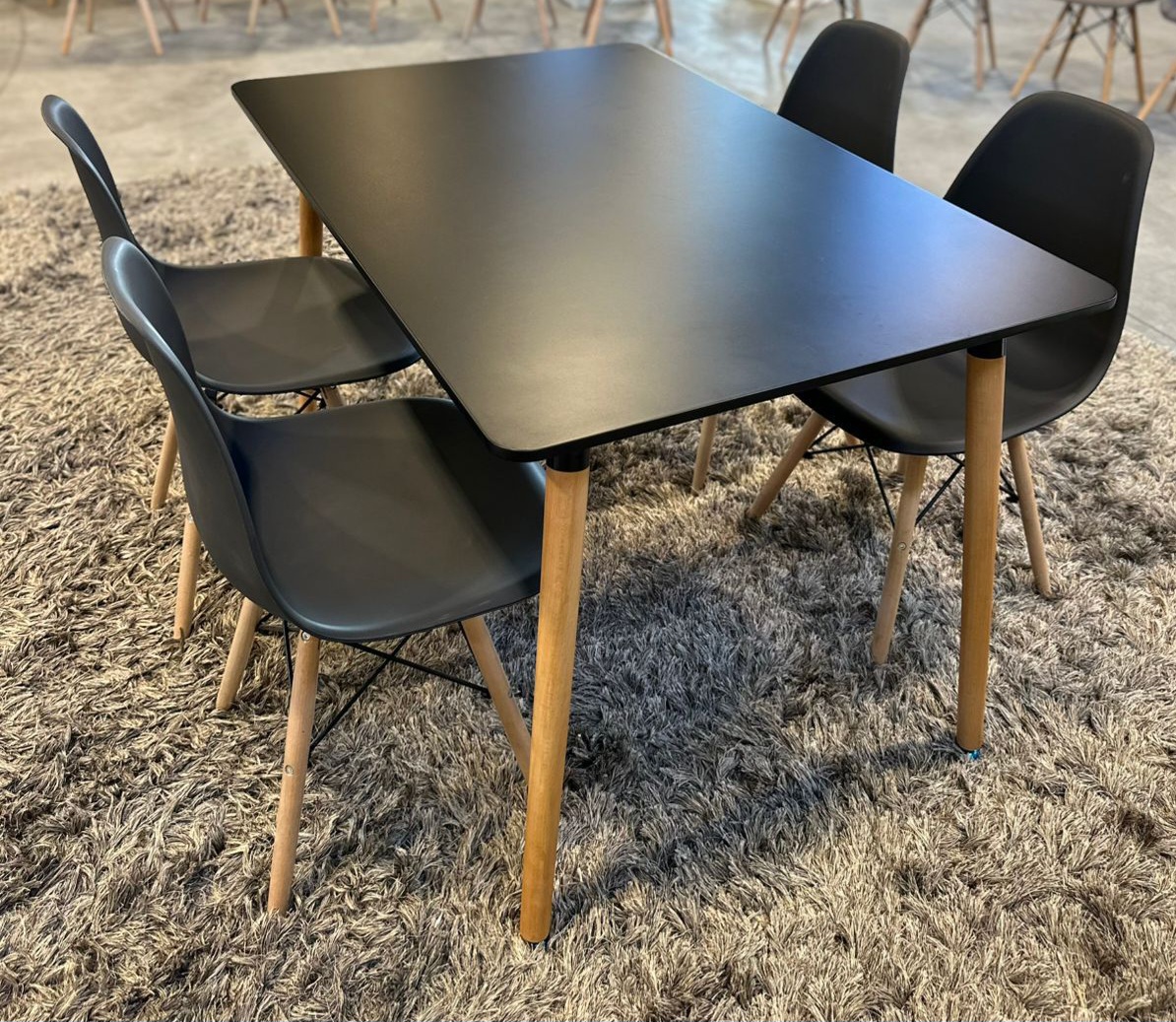 muebles y colchones - comedor nórdico, 4 puestos, medidas mesa 120x80cm 