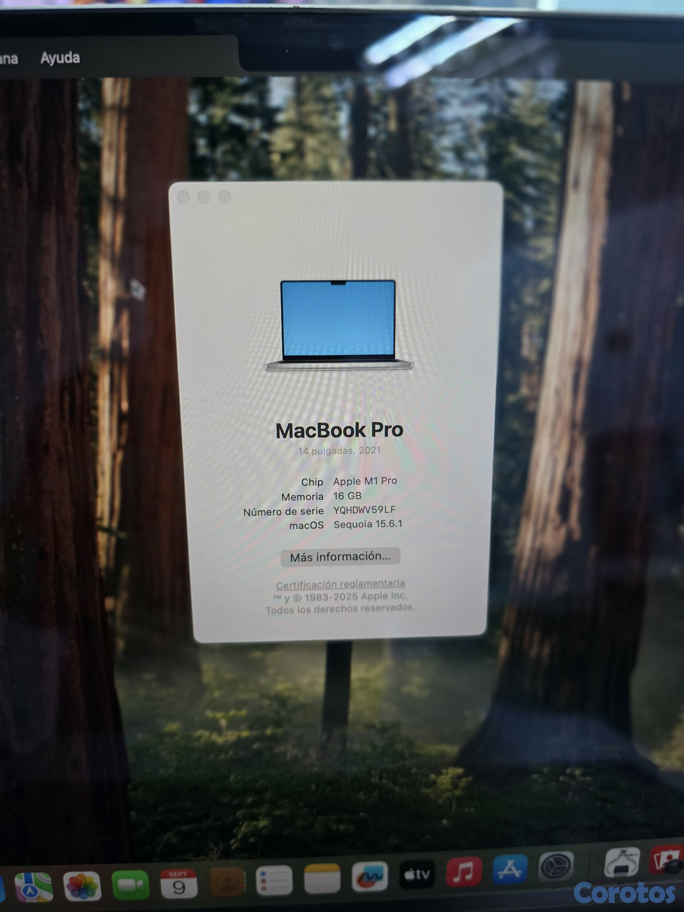 computadoras y laptops - Macbook Pro 2021 14" chip M1 Pro 512gb 16gb ram 5