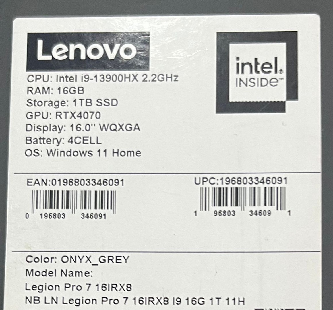 computadoras y laptops - LENOVO LEGION 7 PRO/16GB RAM/1TB SSD/RTX4070/16-inch/INTEL CORE i9-13VA  / NUEVA 1