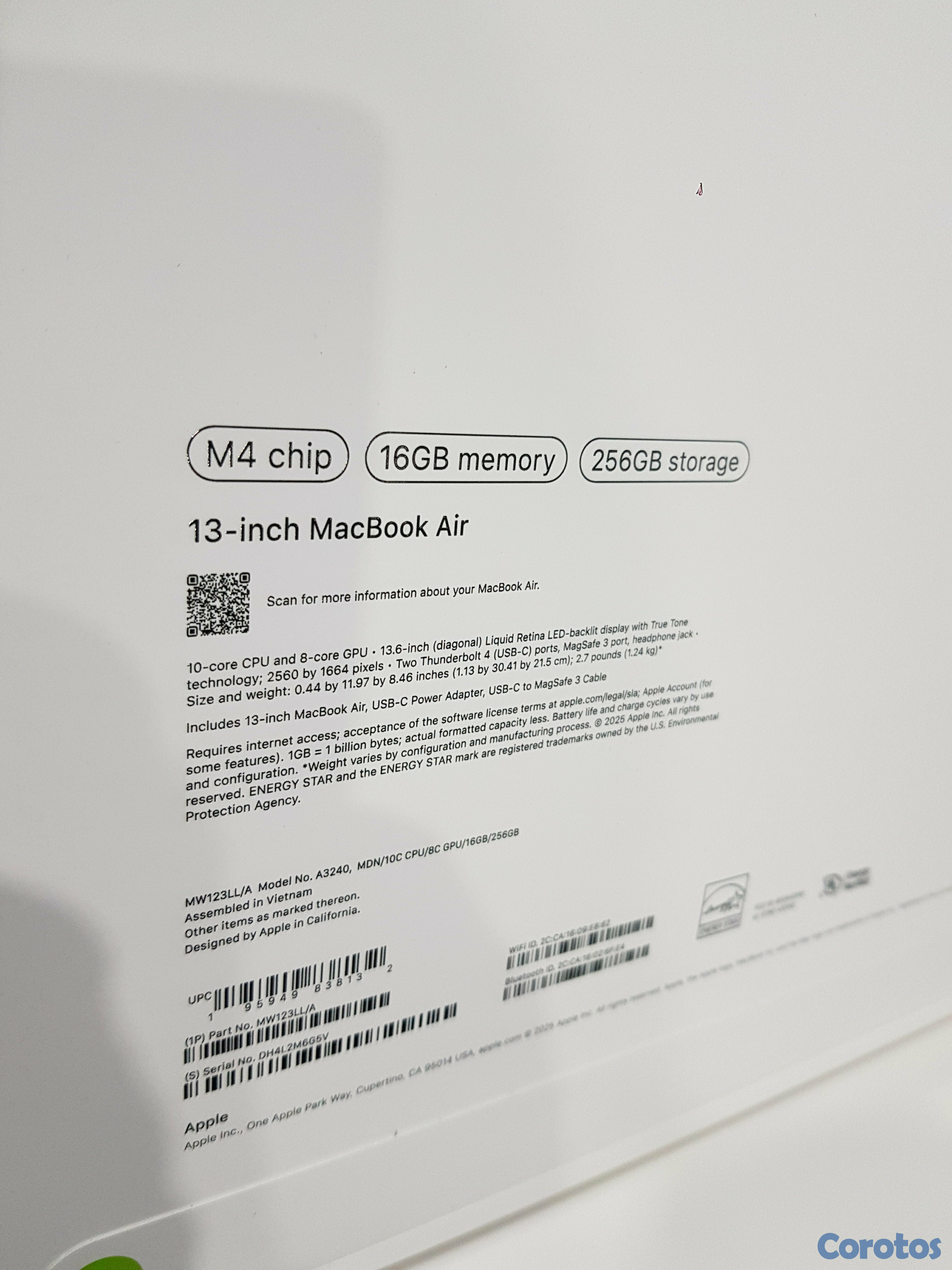 computadoras y laptops - MACBOOK AIR  M4 2