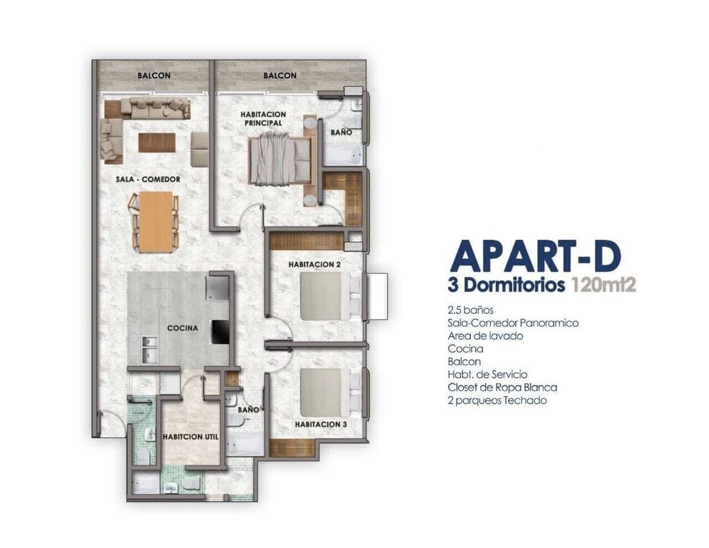 apartamentos - Moderno proyecto de Apartamentos de 2 y 3 habitaciones estudio balcón 8