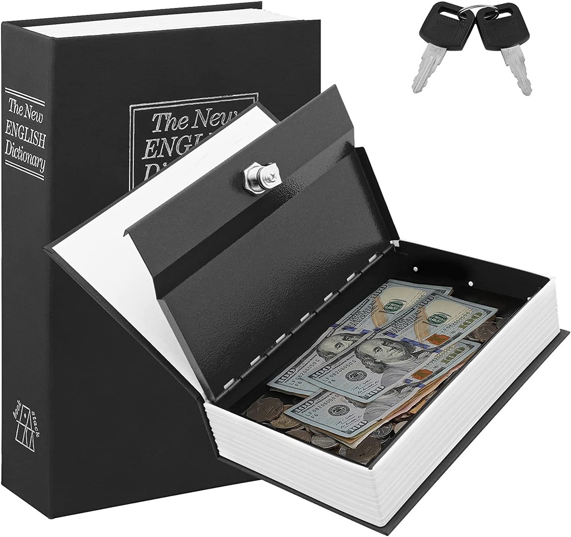 hobby y coleccion - Caja fuerte libro secreto con cerradura de llave, seguridad 0