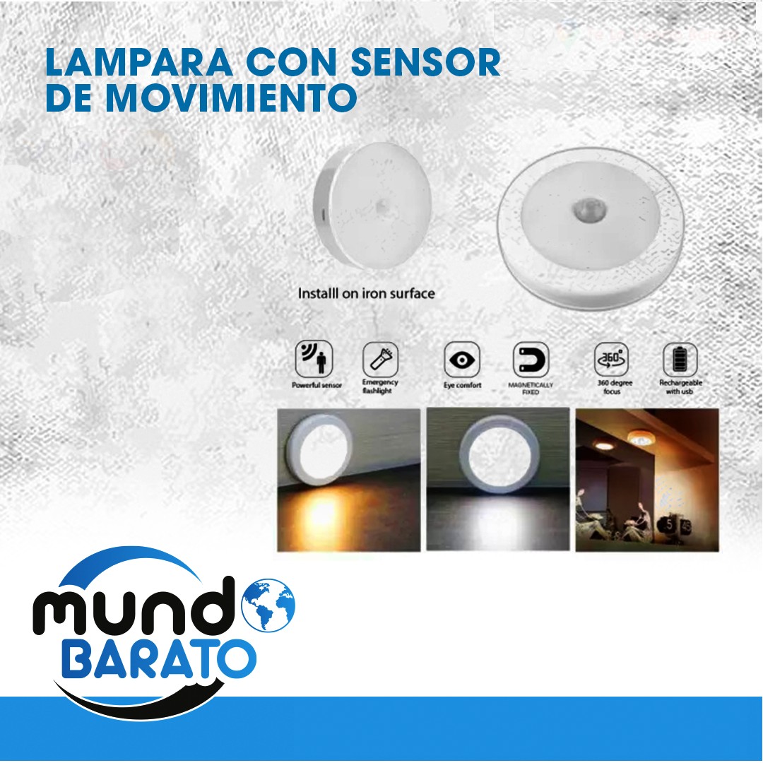 accesorios para electronica - Lámpara foco recargable LED sensor de movimiento de cuerpo LUZ