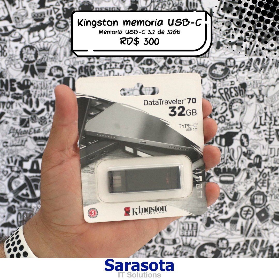 computadoras y laptops - Kingston Pendrive desde 300 pesos USB-C 3.2 memoria (Sarasota)